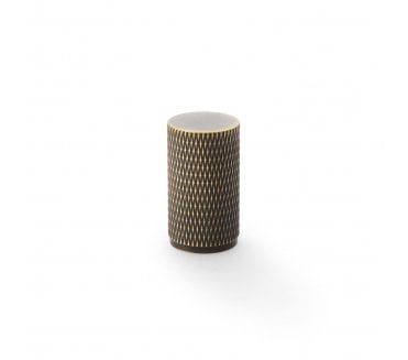 A&W AW800 Brunel Diamond Knurled Cylinder Cupboard Knobs - Antique Brass