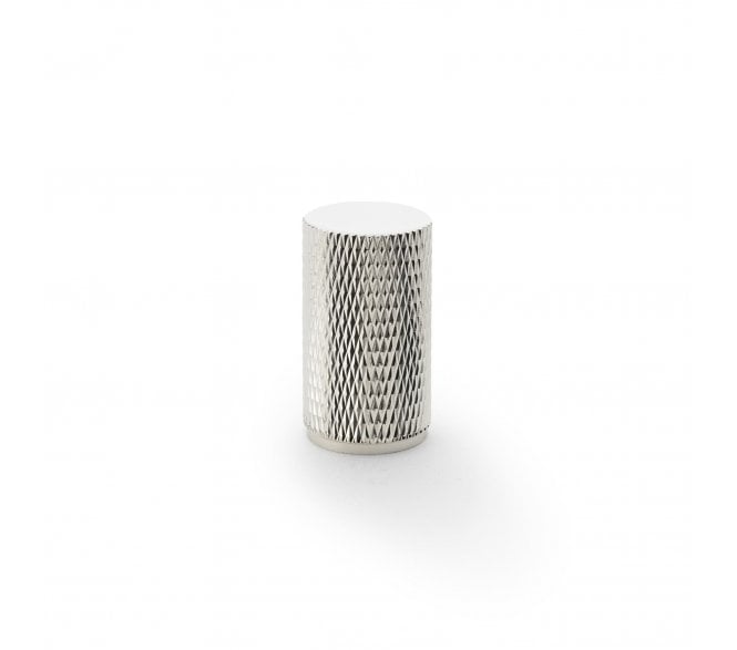 A&W AW800 Brunel Diamond Knurled Cylinder Cupboard Knobs - Polished Nickel