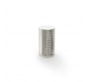 A&W AW800 Brunel Diamond Knurled Cylinder Cupboard Knobs - Polished Nickel