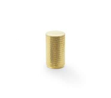 A&W AW800 Brunel Diamond Knurled Cylinder Cupboard Knobs - Satin Brass
