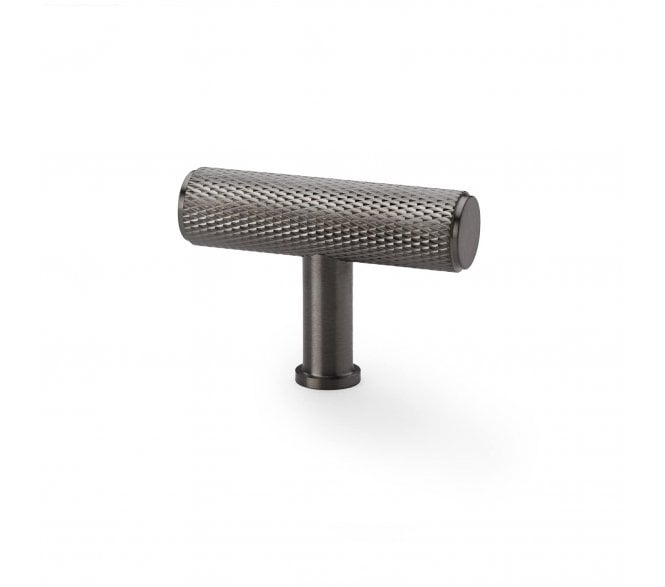 A&W AW801 Crispin Diamond Knurled T- Bar Cupboard Knobs - Dark Bronze