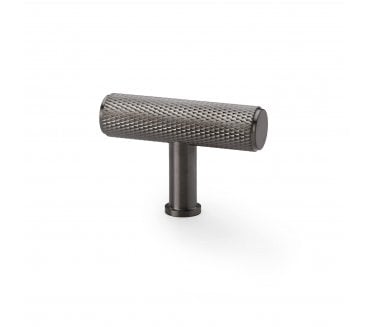 A&W AW801 Crispin Diamond Knurled T- Bar Cupboard Knobs - Dark Bronze