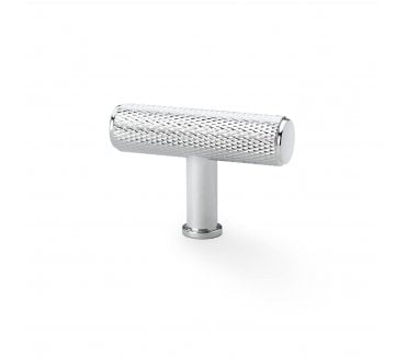A&W AW801 Crispin Diamond Knurled T- Bar Cupboard Knobs - Polished Chrome
