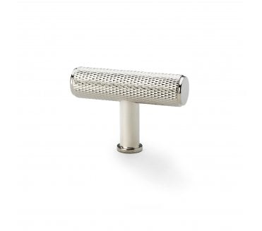 A&W AW801 Crispin Diamond Knurled T- Bar Cupboard Knobs - Polished Nickel