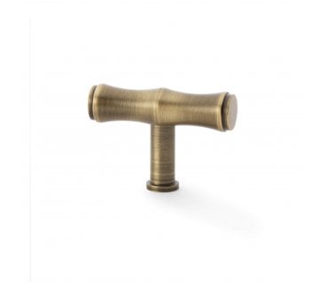 A&W AW801B Crispin Bamboo T- Bar Cupboard Knobs - Antique Brass