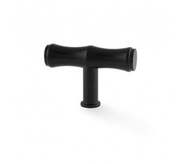 A&W AW801B Crispin Bamboo T- Bar Cupboard Knobs - Black