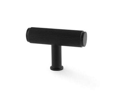 A&W AW801R Crispin Reeded T- Bar Cupboard Knobs - Black