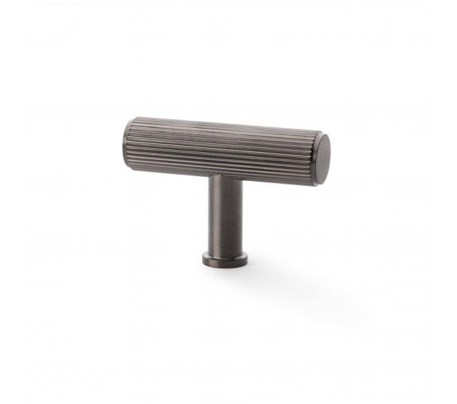 A&W AW801R Crispin Reeded T- Bar Cupboard Knobs - Dark Bronze