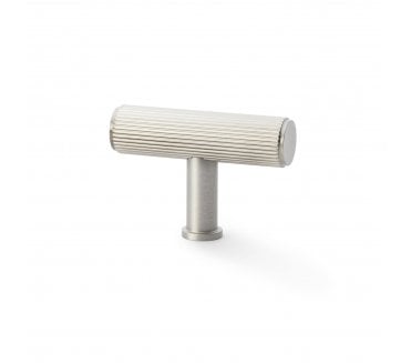 A&W AW801R Crispin Reeded T- Bar Cupboard Knobs - Satin Nickel