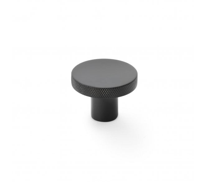 A&W AW802 Hanover Diamond Knurled Circular Cupboard Knobs - Black