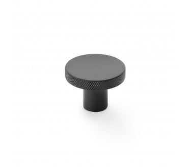 A&W AW802 Hanover Diamond Knurled Circular Cupboard Knobs - Black