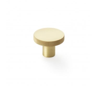 A&W AW802 Hanover Diamond Knurled Circular Cupboard Knobs - Satin Brass