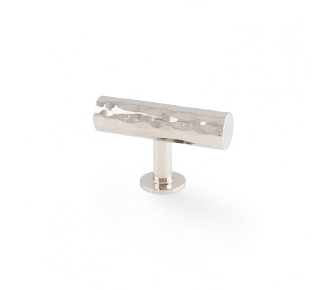 A&W AW804 Leila Hammered T-Bar Cabinet Knob - Polished Nickel