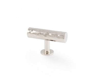 A&W AW804 Leila Hammered T-Bar Cabinet Knob - Polished Nickel