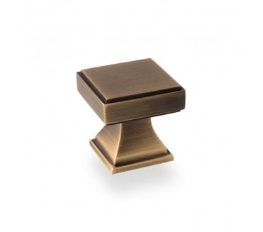 A&W AW806 Jesper Square Cupboard Knobs - Antique Brass