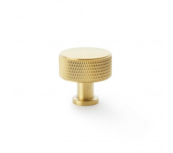 A&W AW807K Lucia Diamond Knurled Cupboard Knobs - Satin Brass