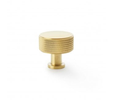 A&W AW807K Lucia Diamond Knurled Cupboard Knobs - Satin Brass