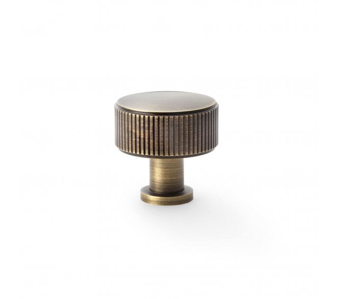 A&W AW807R Lucia Reeded Cupboard Knobs - Antique Brass