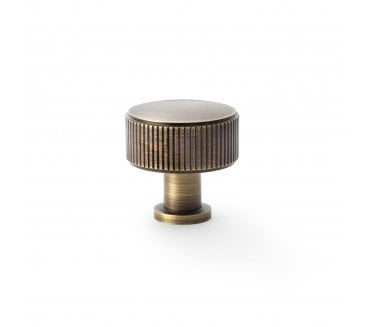 A&W AW807R Lucia Reeded Cupboard Knobs - Antique Brass