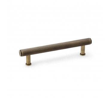 A&W AW809 Crispin Diamond Knurled T- Bar Cabinet Pull Handles - Antique Brass