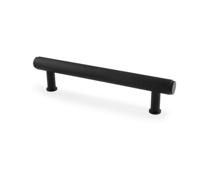 A&W AW809 Crispin Diamond Knurled T- Bar Cabinet Pull Handles - Matt Black