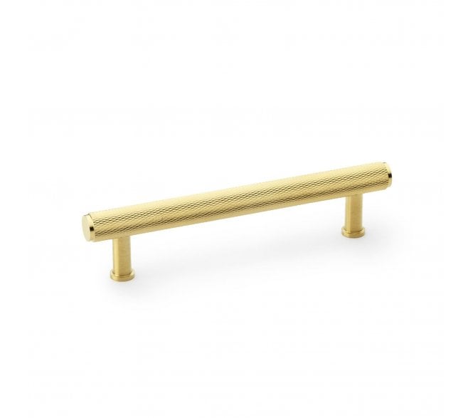 A&W AW809 Crispin Diamond Knurled T- Bar Cabinet Pull Handles - Satin Brass