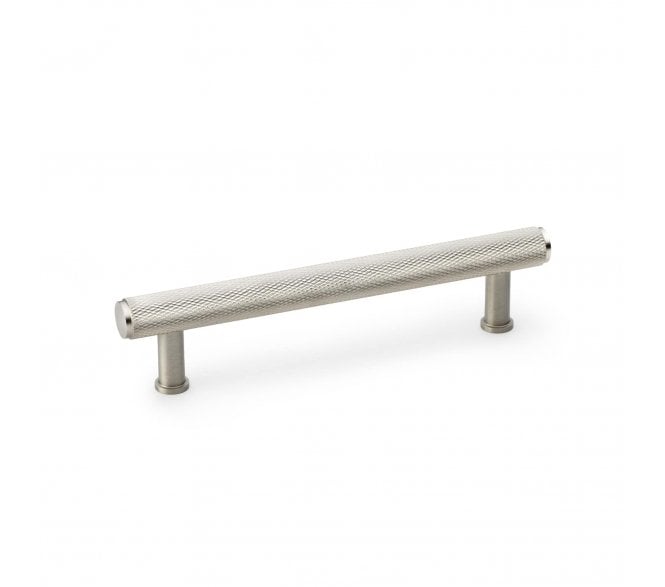 A&W AW809 Crispin Diamond Knurled T- Bar Cabinet Pull Handles - Satin Nickel