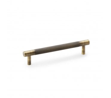 A&W AW810 Brunel Diamond Knurled T- Bar Cabinet Pull Handles - Antique Brass