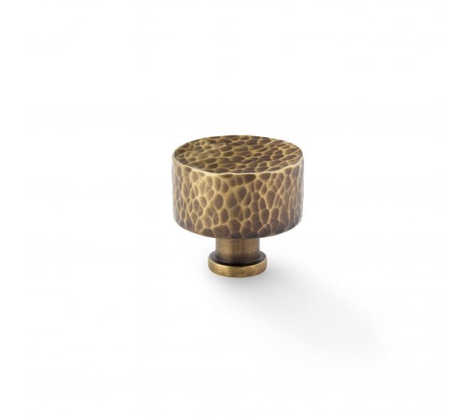 A&W AW816 Leila - Hammered Cupboard Knobs - Antique Brass