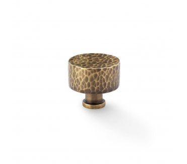 A&W AW816 Leila - Hammered Cupboard Knobs - Antique Brass