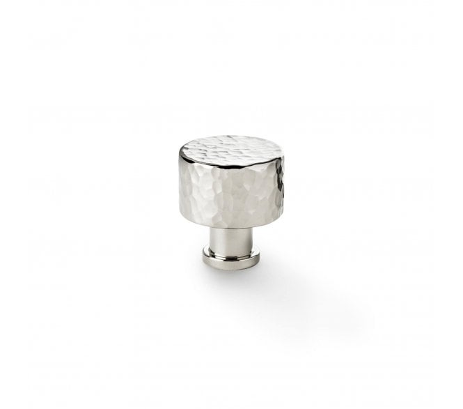 A&W AW816 Leila Hammered Cupboard Knobs - Polished Nickel