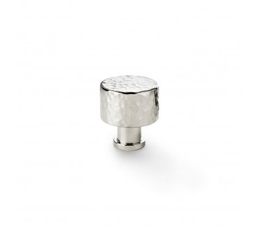 A&W AW816 Leila Hammered Cupboard Knobs - Polished Nickel