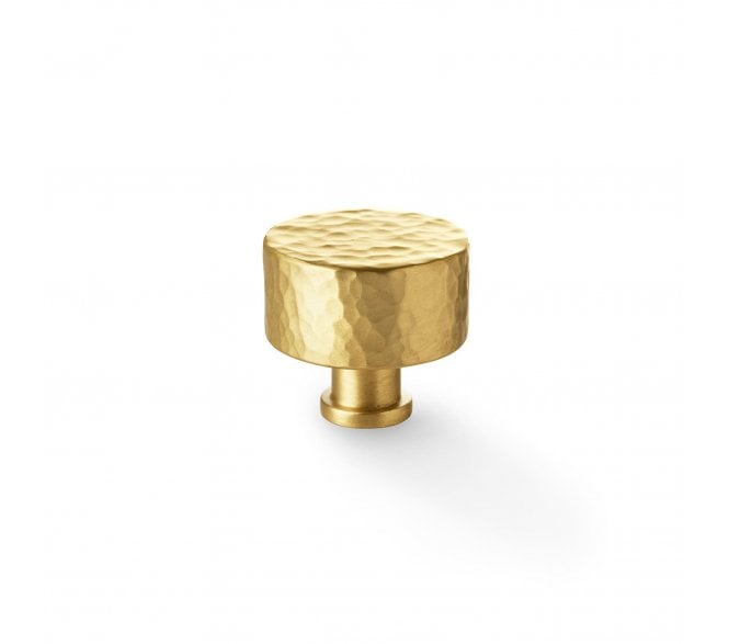 A&W AW816 Leila Hammered Cupboard Knobs - Satin Brass