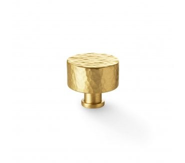 A&W AW816 Leila Hammered Cupboard Knobs - Satin Brass