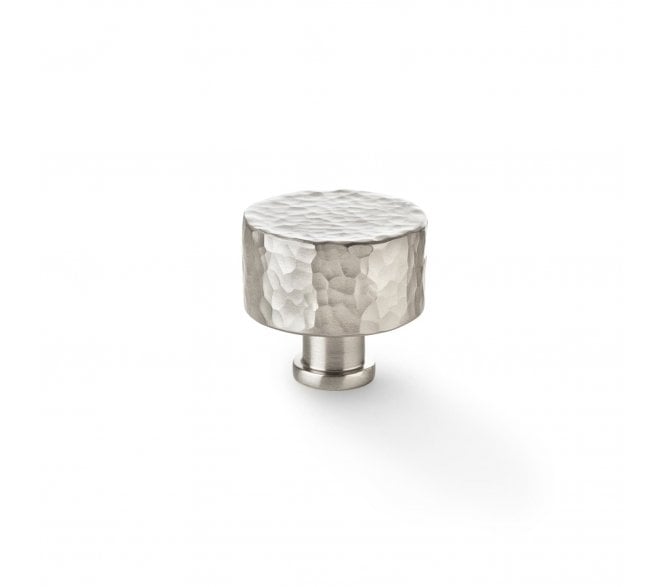 A&W AW816 Leila Hammered Cupboard Knobs - Satin Nickel