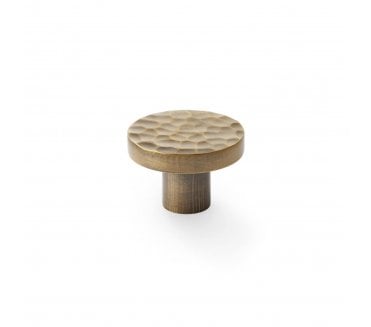 A&W AW820 Hanover Hammered Cupboard Knobs - Antique Brass