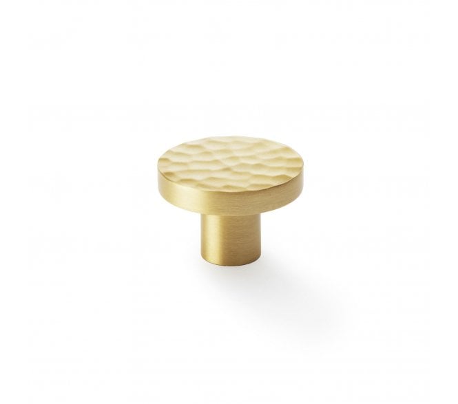 A&W AW820 Hanover Hammered Cupboard Knobs - Satin Brass