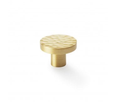 A&W AW820 Hanover Hammered Cupboard Knobs - Satin Brass