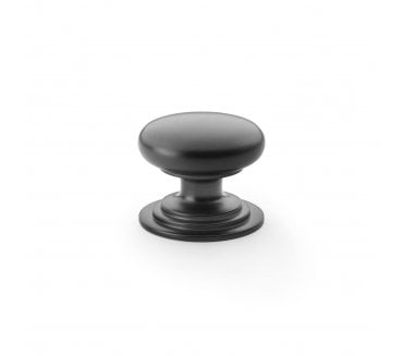 A&W AW825 Waltz Round Cupboard Knob On Stepped Rose - Black