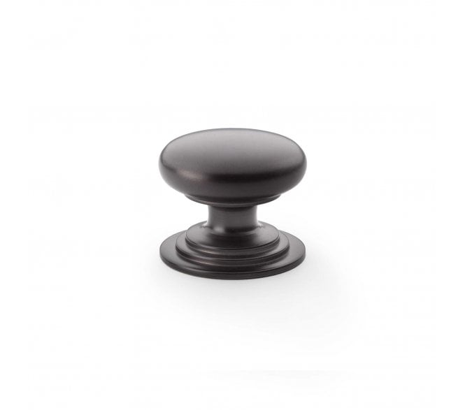A&W AW825 Waltz Round Cupboard Knob On Stepped Rose - Dark Bronze