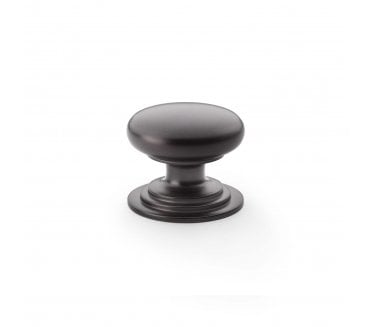 A&W AW825 Waltz Round Cupboard Knob On Stepped Rose - Dark Bronze