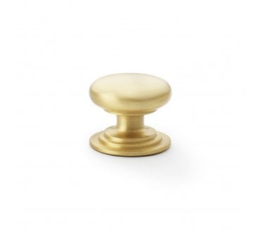 A&W AW825 Waltz Round Cupboard Knob On Stepped Rose - Satin Brass