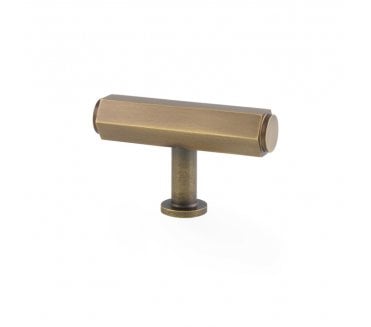 A&W AW829 Vesper Hex T- Bar Cabinet Knobs - Antique Brass