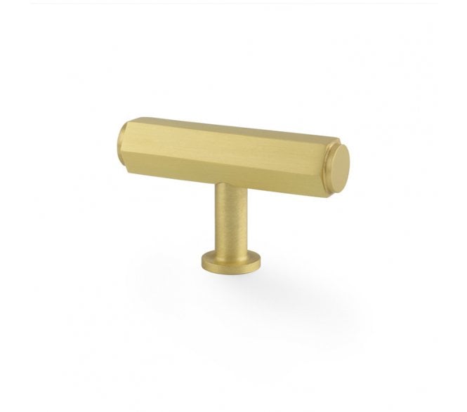 A&W AW829 Vesper Hex T- Bar Cabinet Knobs - Satin Brass