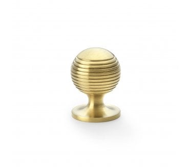 A&W AW832 Caesar Cupboard Knobs On Round Rose - Satin Brass
