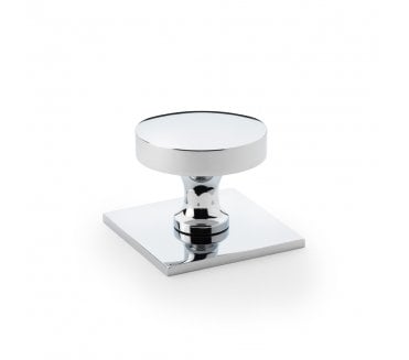 A&W AW835 Bullion Cupboard Knobs On Square Backplate - Polished Chrome