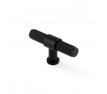 A&W AW838 Kingston Knurled T-Bar Cabinet Knob - Matt Black