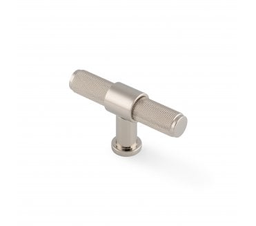 A&W AW838 Kingston Knurled T-Bar Cabinet Knob - Polished Nickel
