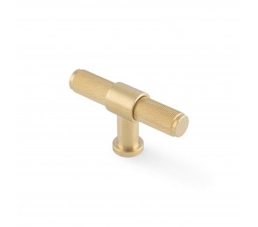 A&W AW838 Kingston Knurled T-Bar Cabinet Knob - Satin Brass