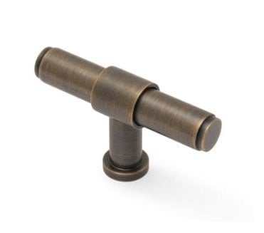 A&W AW838P Kingston Smooth T-Bar Cupboard Knob - Antique Brass